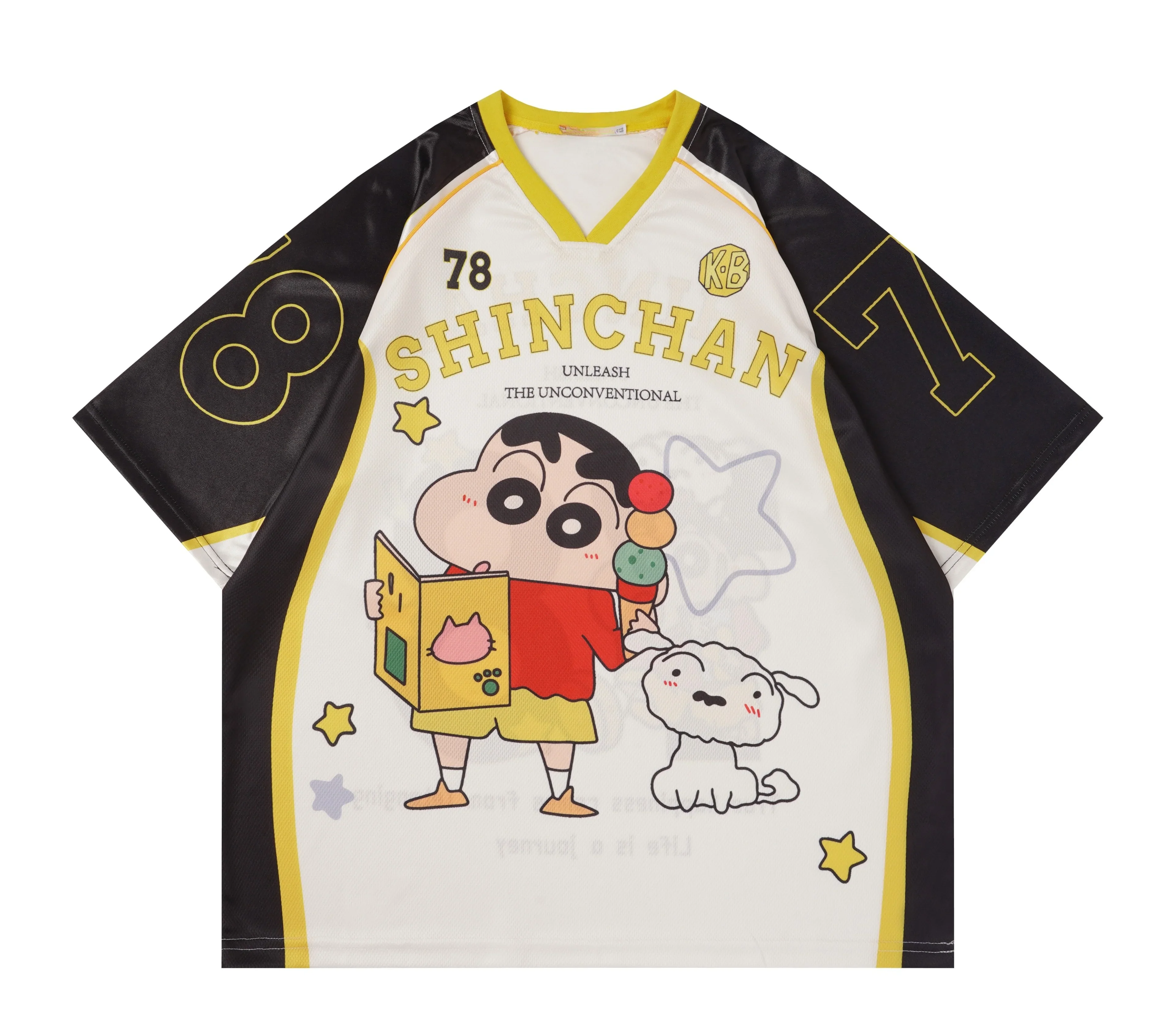 Crayon Shin Chan 3D-gedrucktes Jersey-T-Shirt für Erwachsene und Kinder im amerikanischen Sportstil mit kurzen Ärmeln – Detail 6