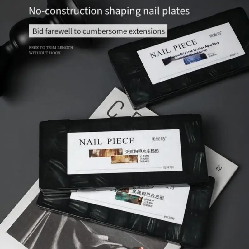 320 Stück Transparente Formgebende Nagelaufkleber Nahtlose Verlängerung Kurze Mandelform Quadratische Mittlere Trapezförmige Kurze Elliptische Nägel – Detail 7
