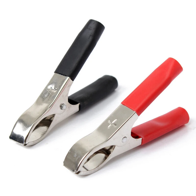 1/5pair Red & Black Car Battery Test Lead Clip Crocodile Alligator Clamps 30A 75mm