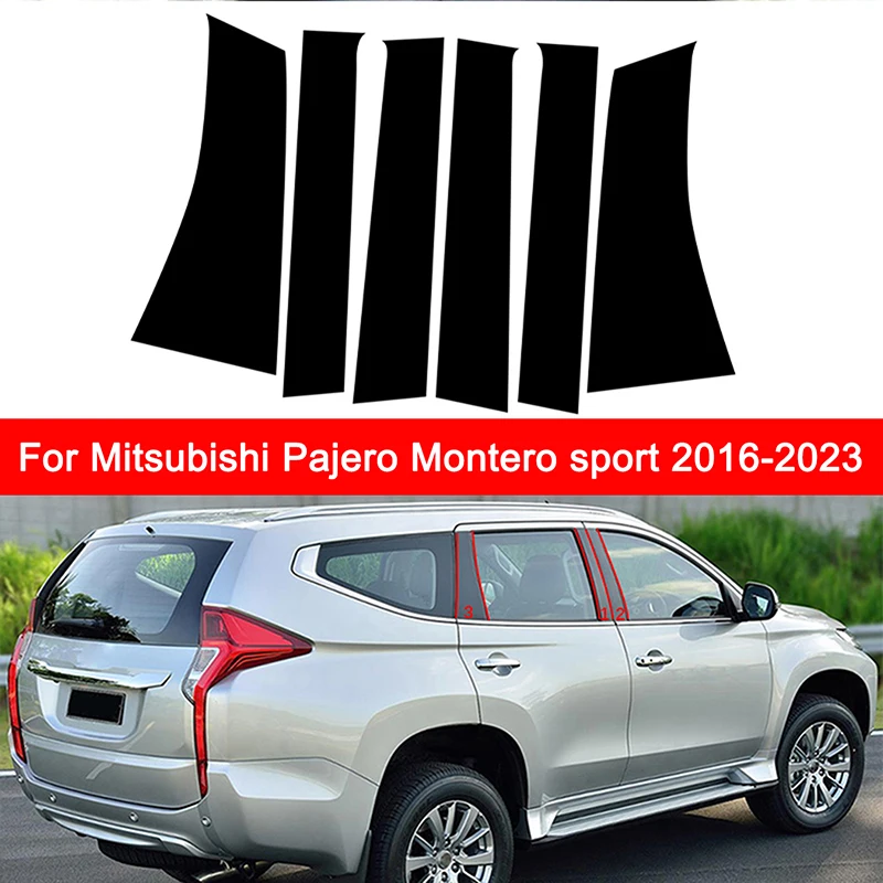 Fit For Mitsubishi Pajero Sport 2016 2017 2018 2019 2020 20212022 2023 Gloss Black Pillar Post Door Trim Sticker Window Decora