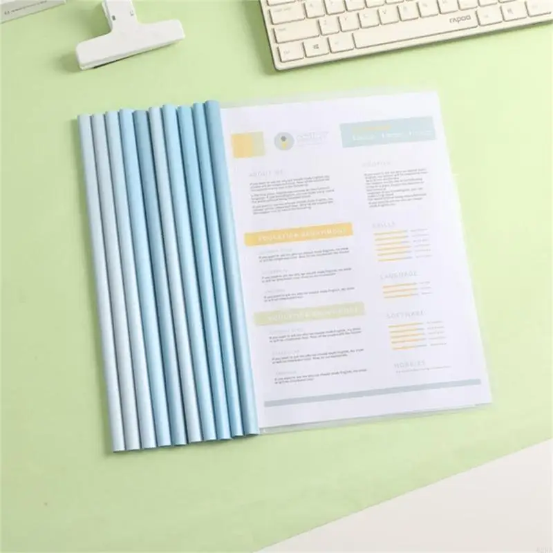 62KA 10 % Báo cáo Bìa bằng thanh trượt, bộ bảo vệ giấy chất kết dính nhựa 60 tấm, báo cáo các thư mục có nắp rõ ràng