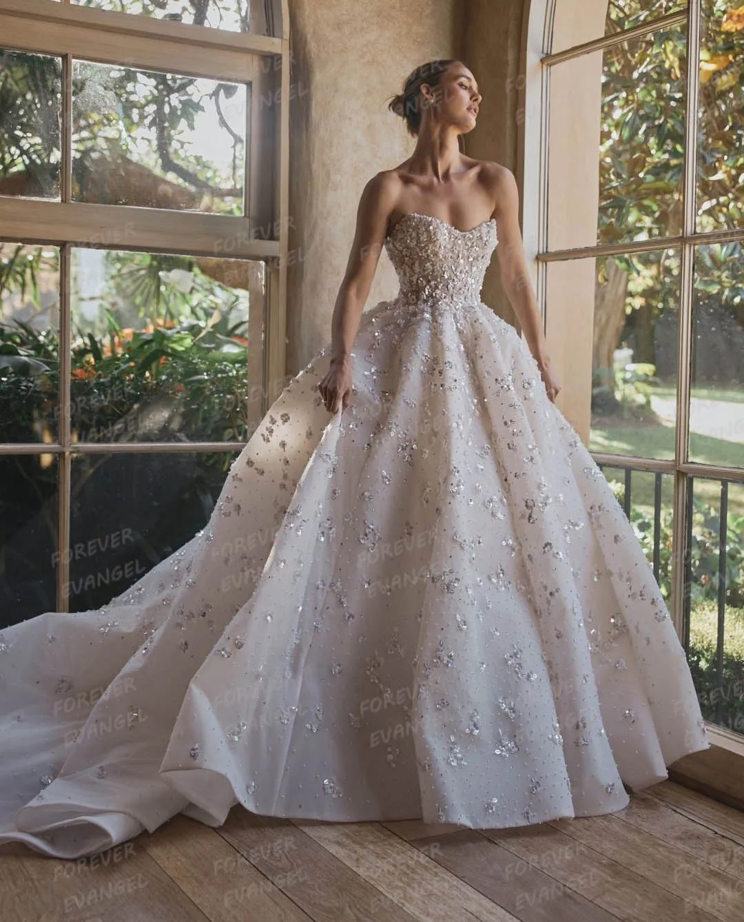 Изысканные блестящие свадебные платья, женские атласные сексуальные трапециевидные свадебные платья без рукавов с открытой спиной и блестками, Vestidos De Novia по индивидуальному заказу