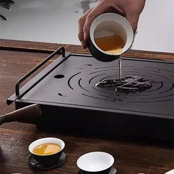 Household Kung Fu Tea Set ALOCS Stainless Steel Tea Tray Water Storage Tea Table Drain Dry Foam Table Rectangular Drainage Tray