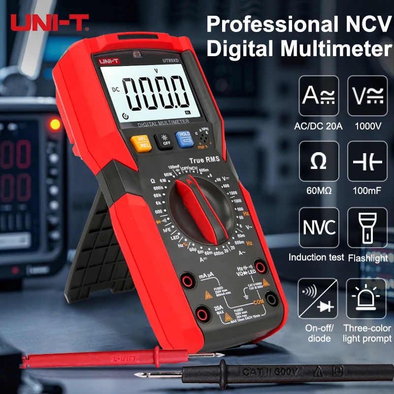 UNI-T Digital Multimeter 6000 Counts True RMS Auto Range Smart NCV Live Wire Test Anti-burn for Electrician & Electrical Repair