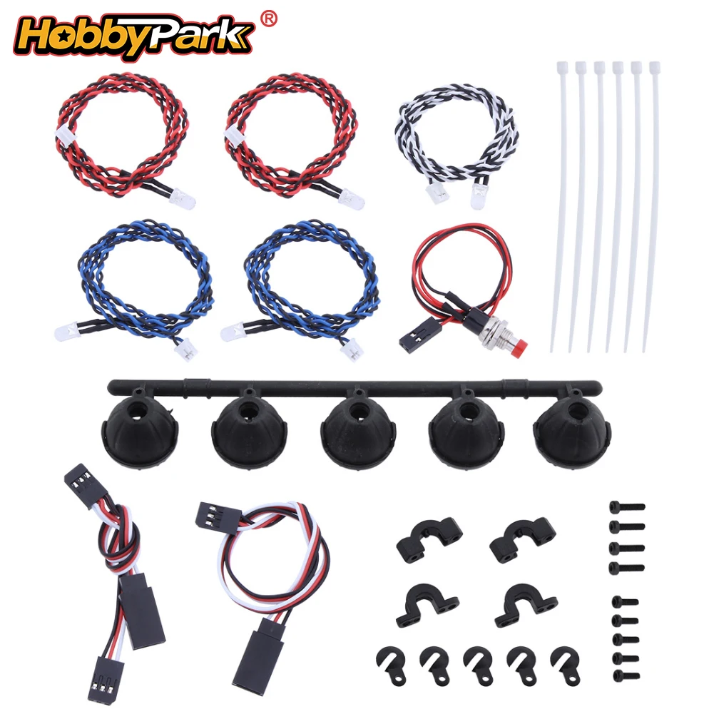 HobbyPark LED Light Bar Luggage Rack RC Crawler Car for Traxxas TRX-4 Scale Trail Upgrade Parts