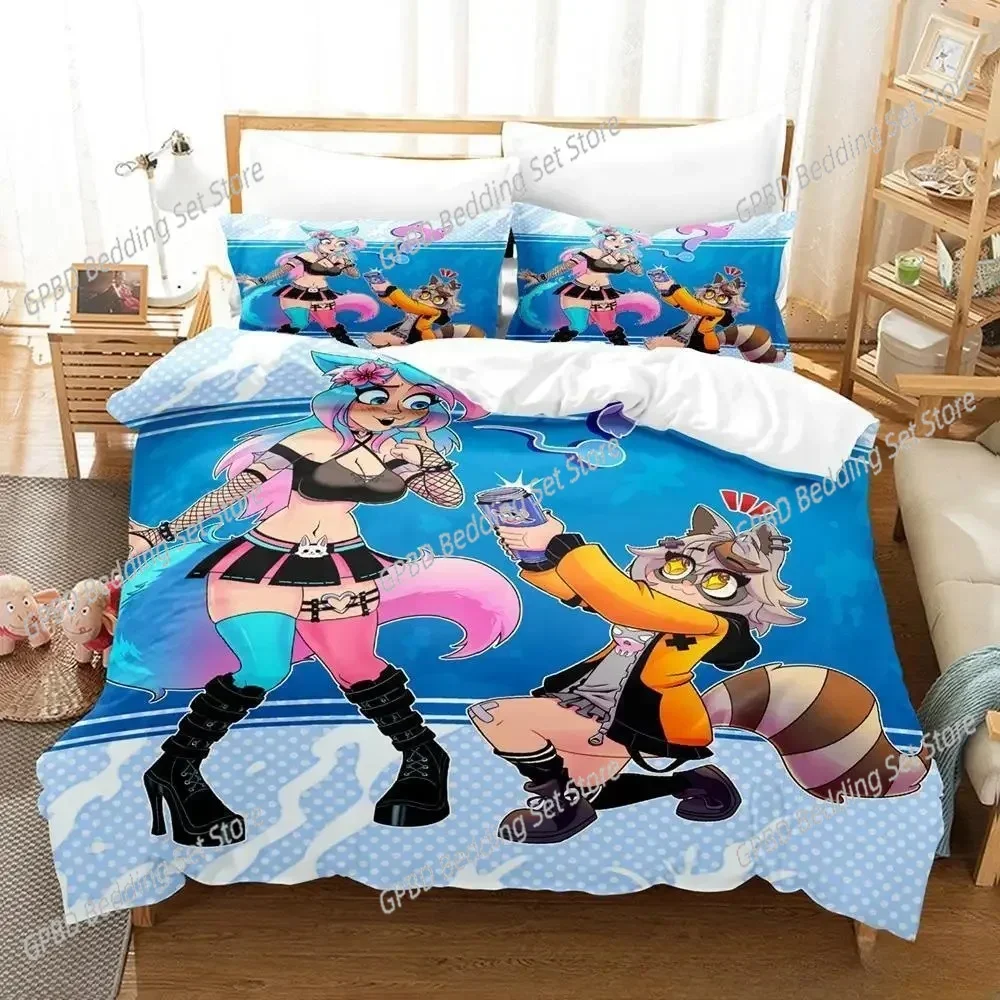 

3D Print Anime Sexy Girls Silvervale VTuber 3D Duvet Cover Bedding Set Comforter Linen Pillowcases Home Decor Single Double Twin