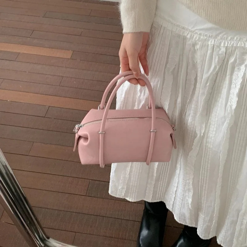 

French Lychee Pattern Women's New High-end Portable Messenger Bag Pillow Bag Casual Exquisite Simple Casual Fashion Trend Sweet