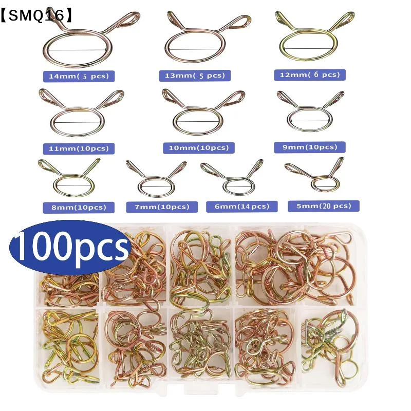 100/120/310Pcs 5-14mm Versatile Sizes Metal Spring Clamp Set Unpowered Battery For Fuel Water Air Lines Hose Pipe Clamp【SMQ】