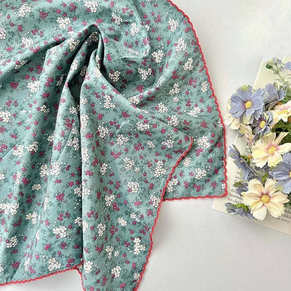 

for Gift Breathable Small Square Scarf Sunshade Lightweight Floral Patterned Headscarf Sweet Headband Square Handkerchief Women