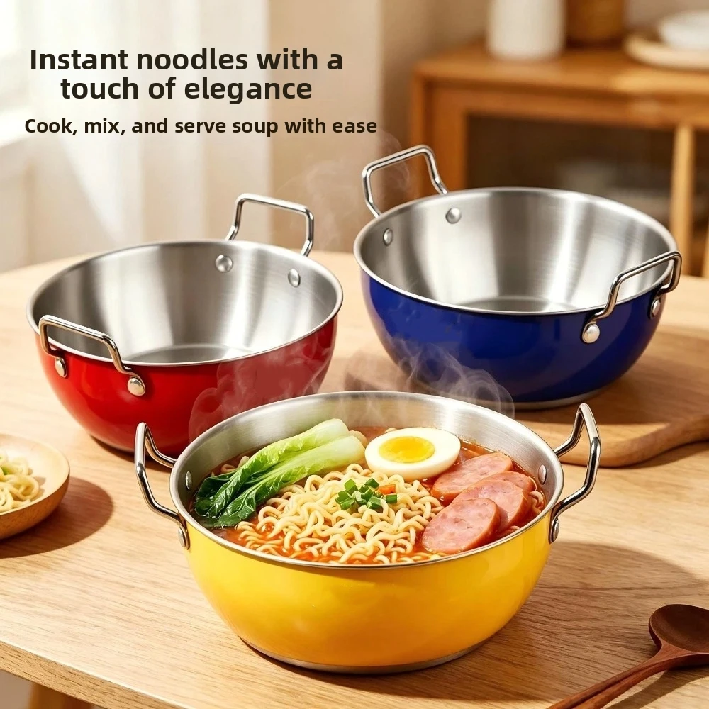 Meal Prep Noodles - Stainless Steel Dual Handle Bowls Large