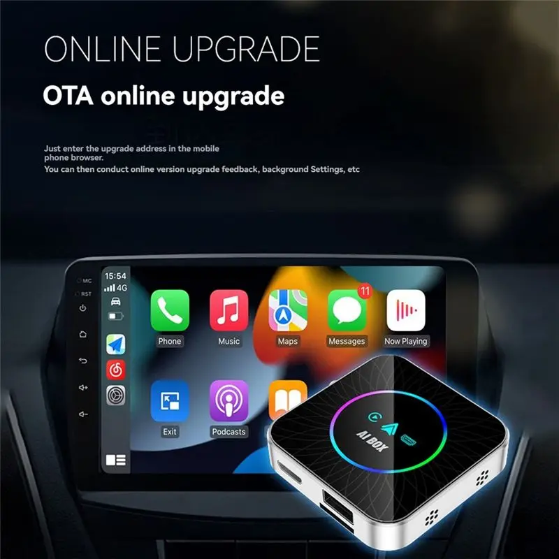 Wireless Carplay Adapter Android 13 AI Box Kit Bluetooth Wifi Supports Split-Screen Interaction For Android Auto 2+16G