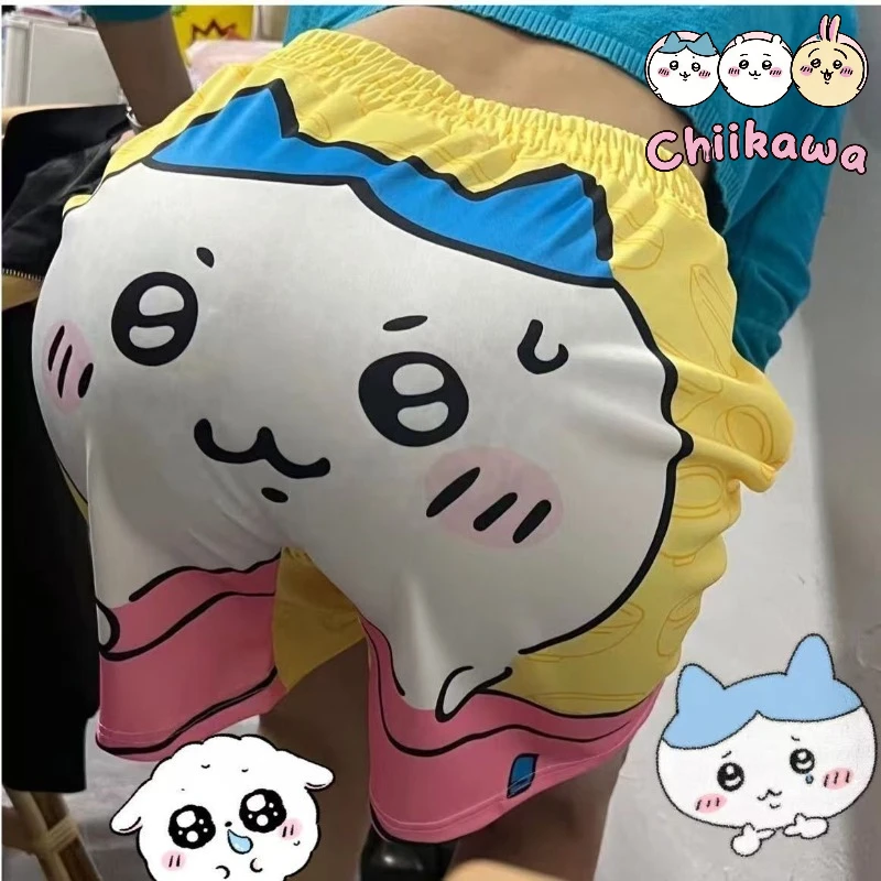 

Пижамные штаны Chiikawa с мультяшным принтом, летние домашние шорты Hachiware Usagi, забавные повседневные брюки для пар, популярный подарок