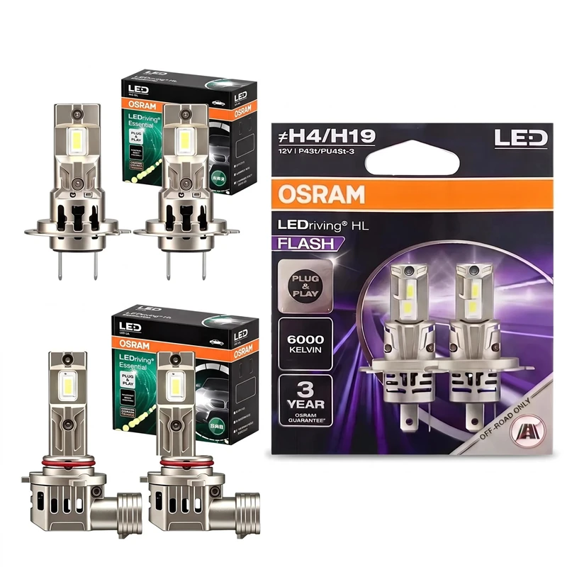 OSRAM Essential LED H4 H7 H11 Car Headlight Easy Plug & Play H8 H9 H10 H16 H18 H19 HB3 HB4 HIR1 HIR2 Auto Power White LED Lamps
