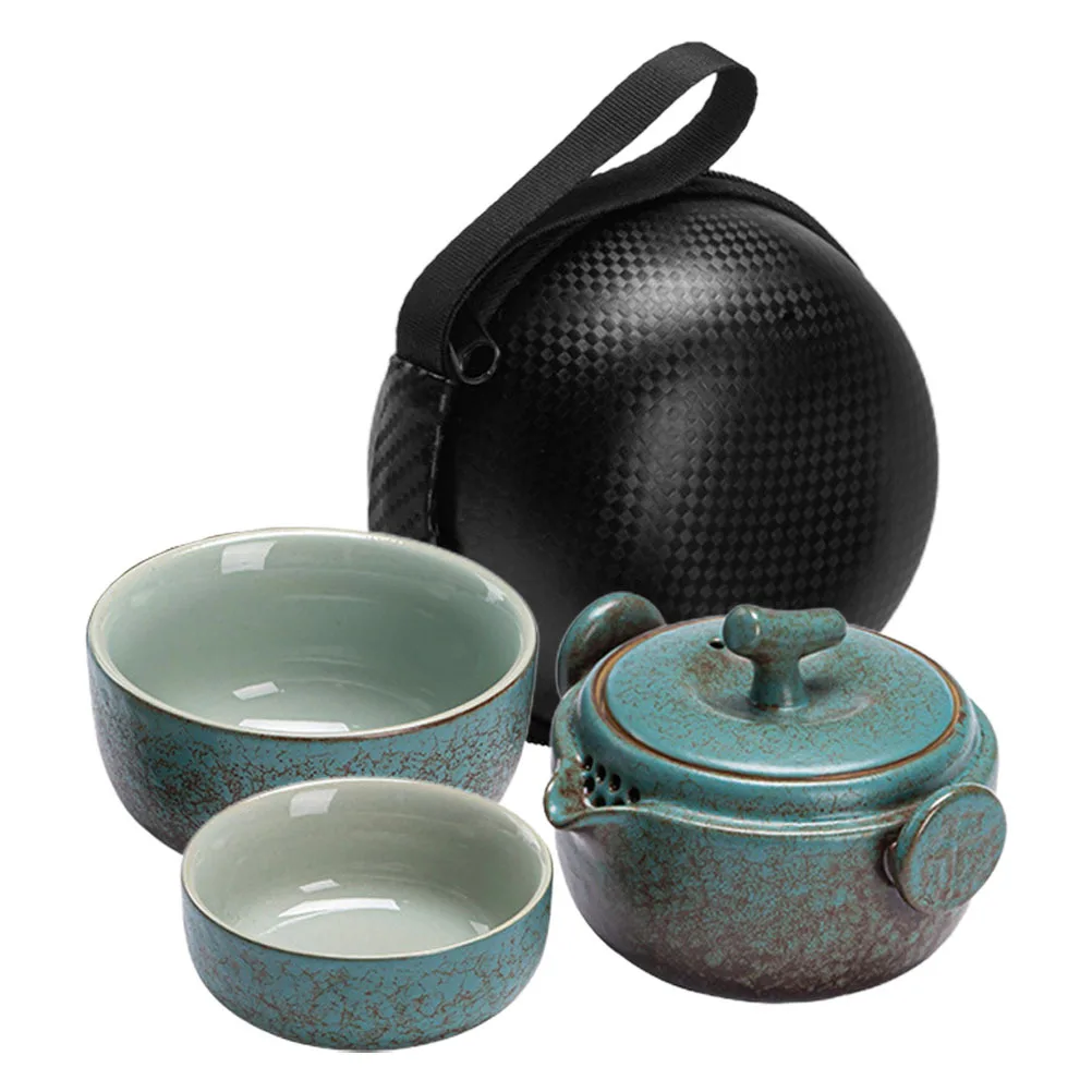1 Set of Portable Tea Cup And Travel Teapot Set Ideal For Tea Parties Convenient Tea Maker For Chinese Tea Set Ceramic Chinese T