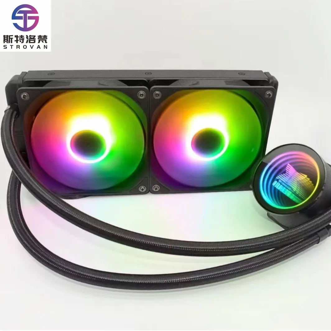 Integrated CPU Radiator 120/240/360 AIO Water-cooled Black & White Aluminum Heatsink with Fan Cool Style for Hosts