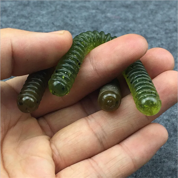 Angelköder Lugworm PVC Schraubgewinde Form Grub 10 cm Weichköder PVC Wurm Kunstköder Lot 4 Stück Verkauf – Detail 7