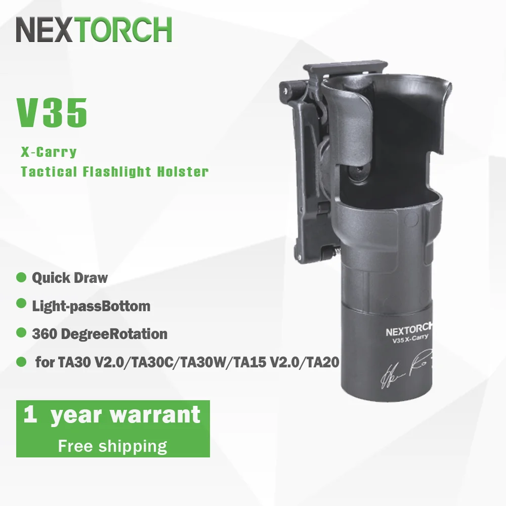 

NEXTORCH V35 X-Carry Tactical Flashlight Holster, Baton Holster, Baton Holster, 360 Degree Rotation, for TA20 TA30 P10