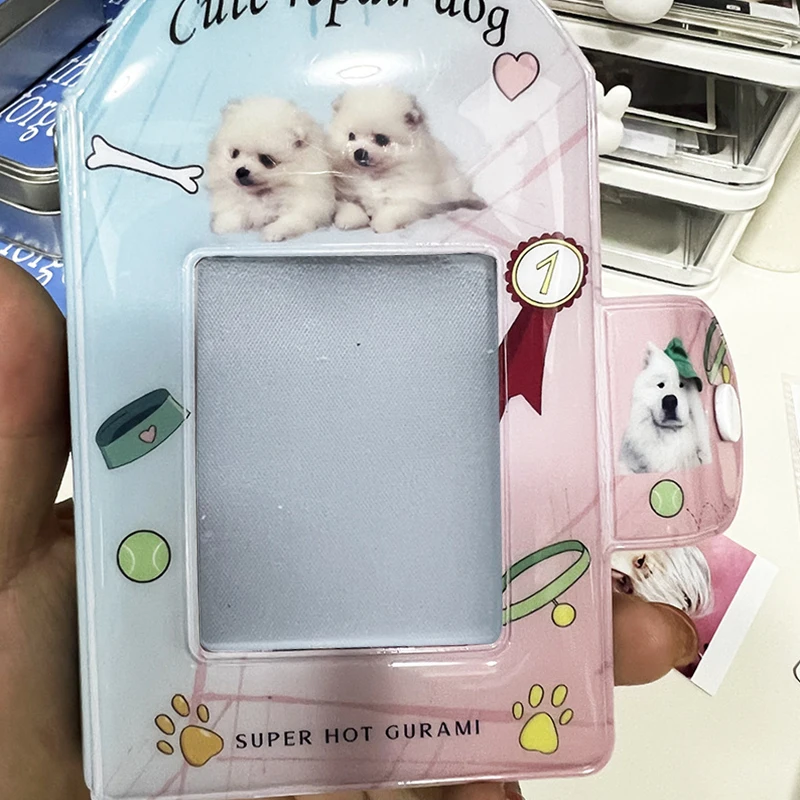 3 Inch Puppy Dog Printing Photo Album 28 Grids Cartoon Square Hollow With Buckle Storage Album INS Photocard Holder