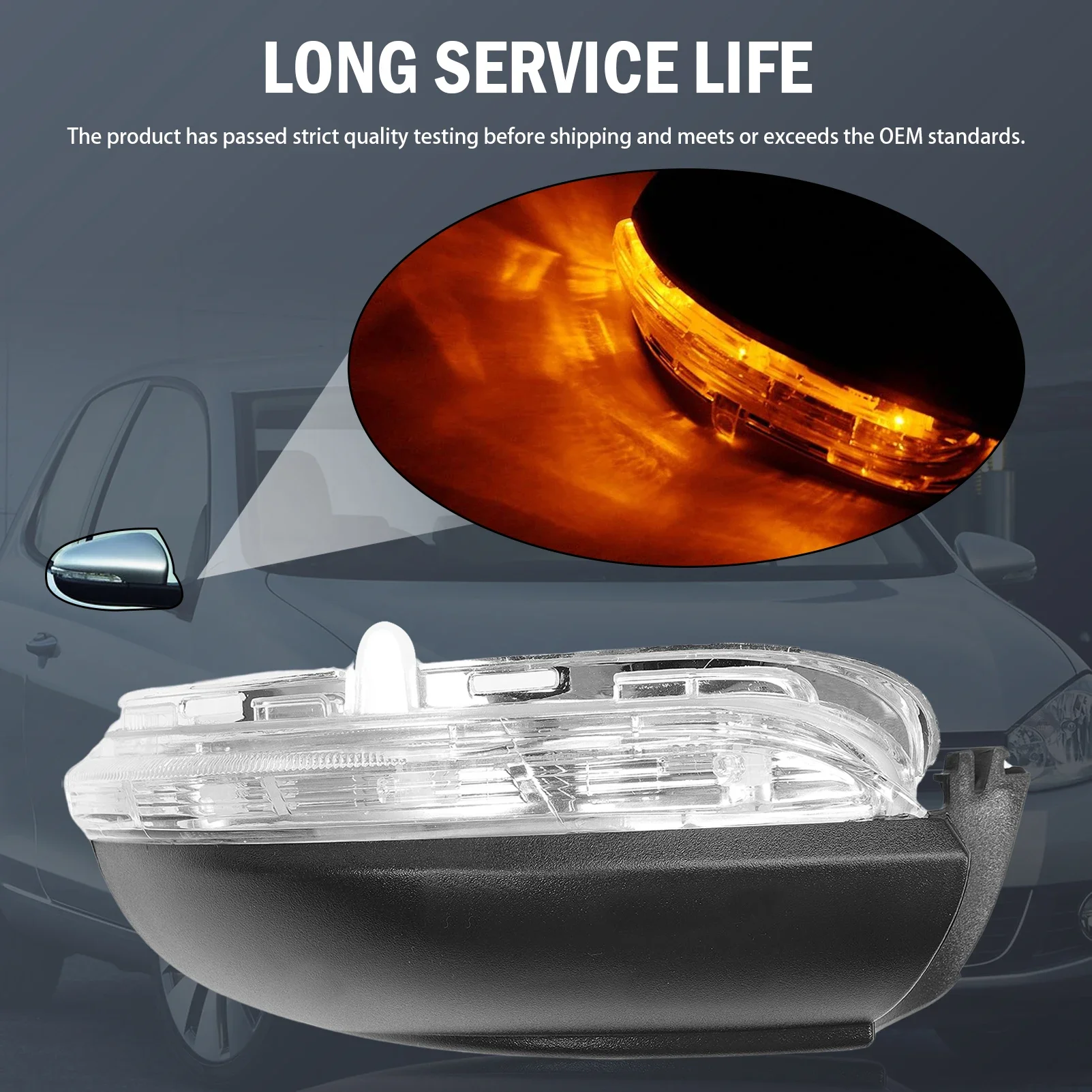 

Right Passenger Side LED Side Mirror Indicator Light for Golf 6 (2010-2012) / Touran I (2010-2015) | OE# 5K0949102