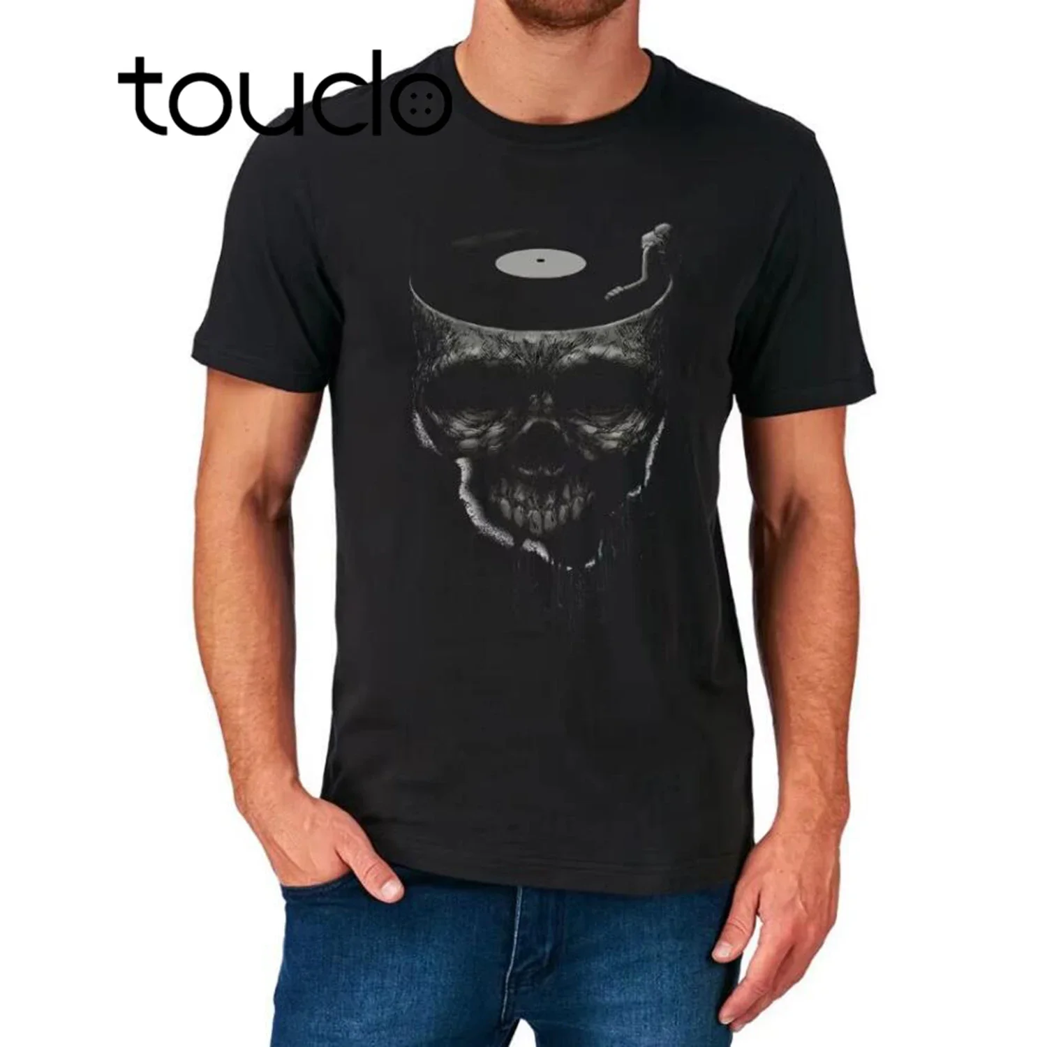 Skull Dj T Shirt Melting Music Decks House Dance Edm Electro Trance Dubstep New Funny Print T Shirt Men Hot Brand Clothing