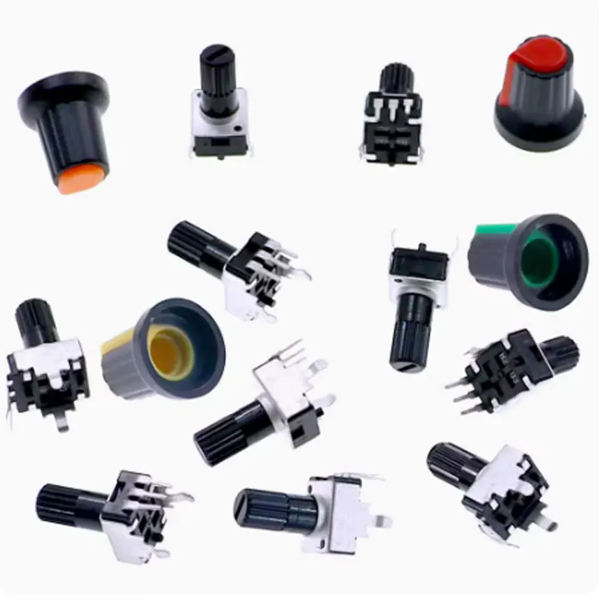 Potenciômetros verticais com jogo do botão, 50 RV09, 3 Pin, 10 tipos