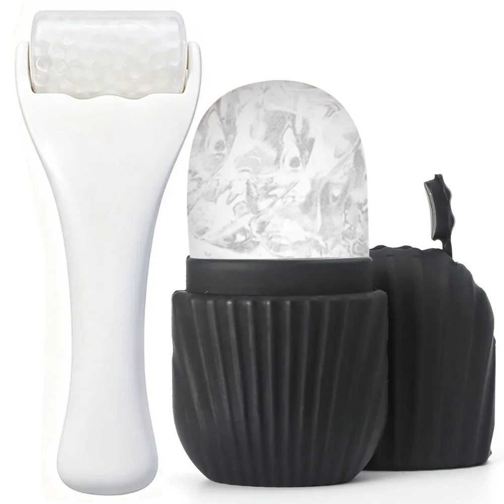 2 in 1 Skin Care Ice Roller & Reusable Silicone Ice Mold, Po