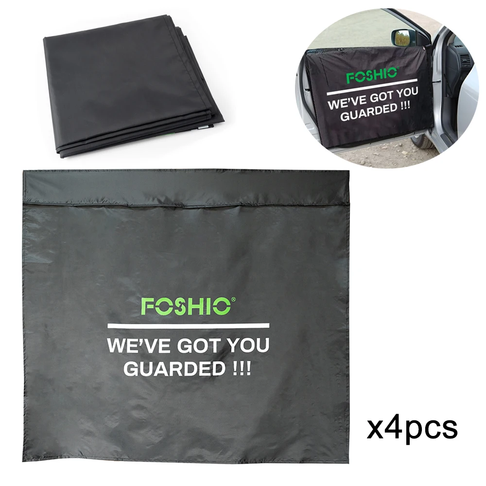 

FOSHIO Vehicle Nylon Door Cover Waterproof Protect Pad Tools Car Wrap Window Film Tint Glass Wash Cleaning Accessories 4pcs/Pack