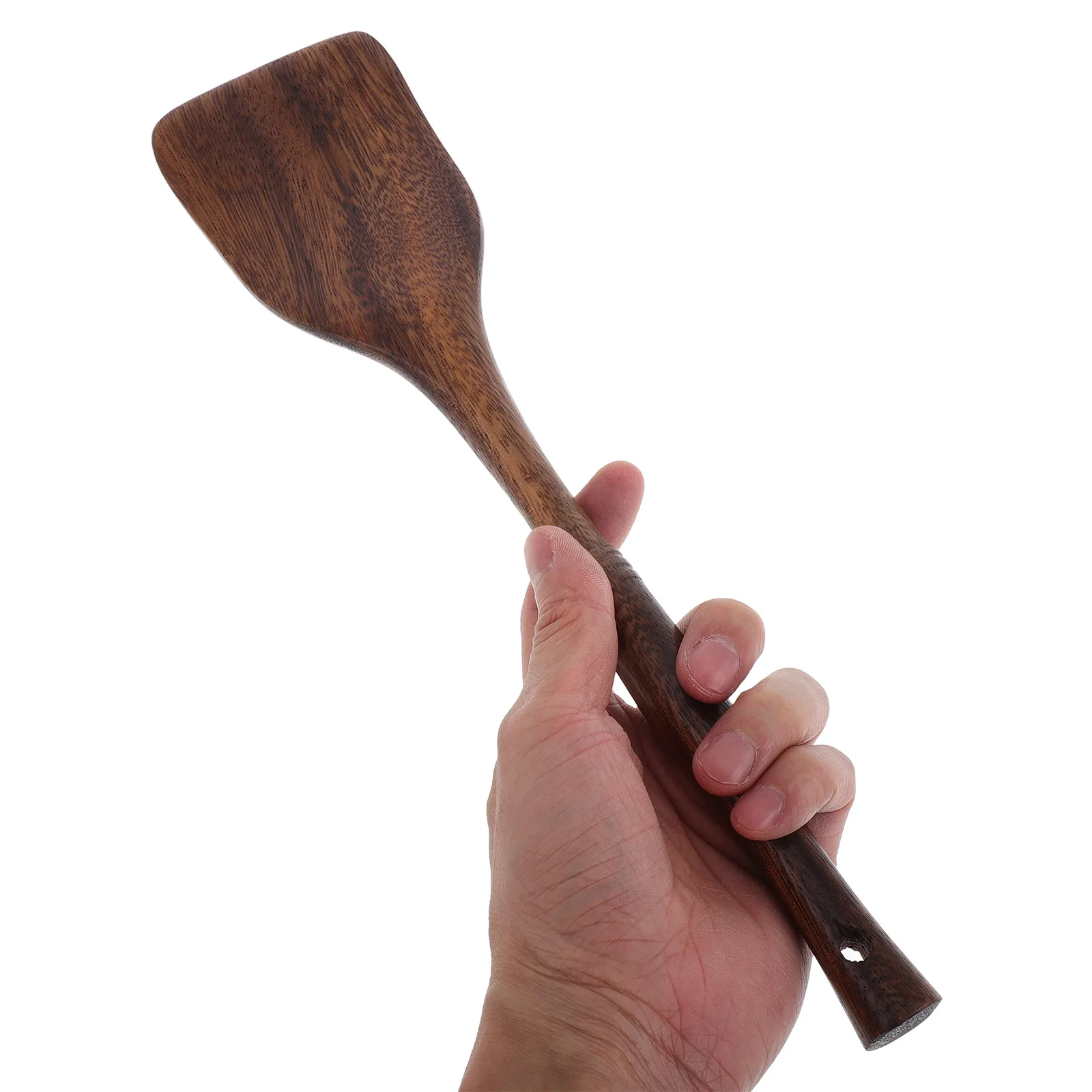 

Long Handle Wooden Turner, Flat Spatula For Wok Frying Cooking, Heat Resistant Natural Wood Kitchen Utensil, Smooth Mixing