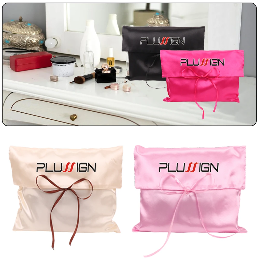 Customized Satin Wig Storage Bags 10Pcs Envelope Satin Bag With Your Logo Hair Extension Packaging Bags for Wigs & Hair Bundles