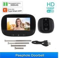 New 4.3Inch Tuya Peephole Doorbell 2.4GHz Wifi Smart Home Wireless Night PIR Motion Detection Cat Eye Door Bell Camera