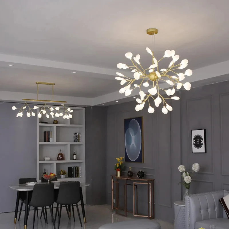 LED Firefly Pendant Light for Bedroom Living Room Kitchen Dining Bar Table Decoration Modern Romantic Hanging Light Fixture