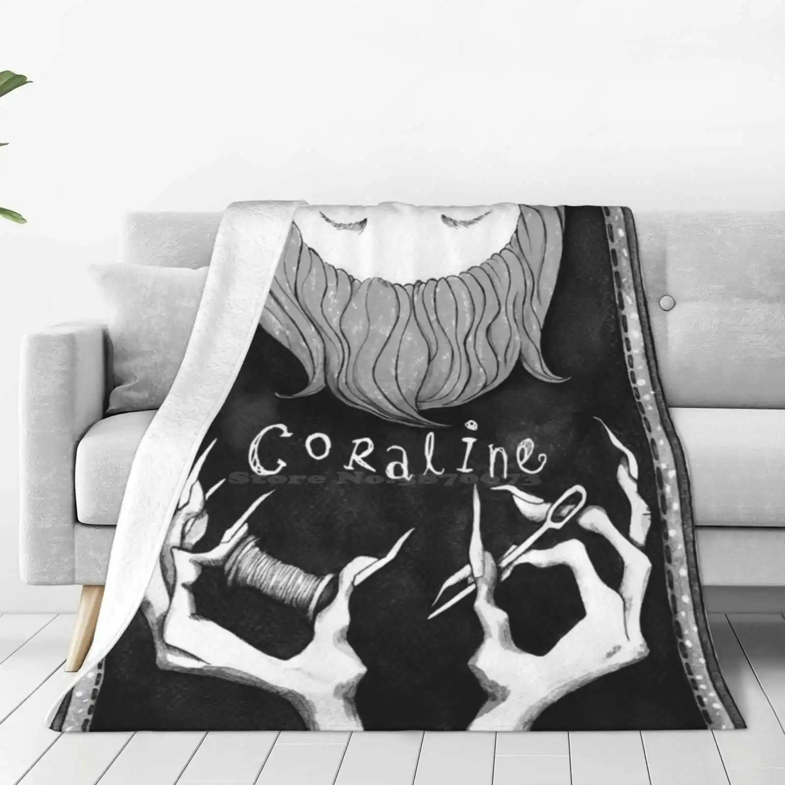 Coraline Four Seasons Comfortable Warm Soft Throw Blanket Coraline Neil Gaiman Laika Henry Selick Tim Burton Stop Motion Scary