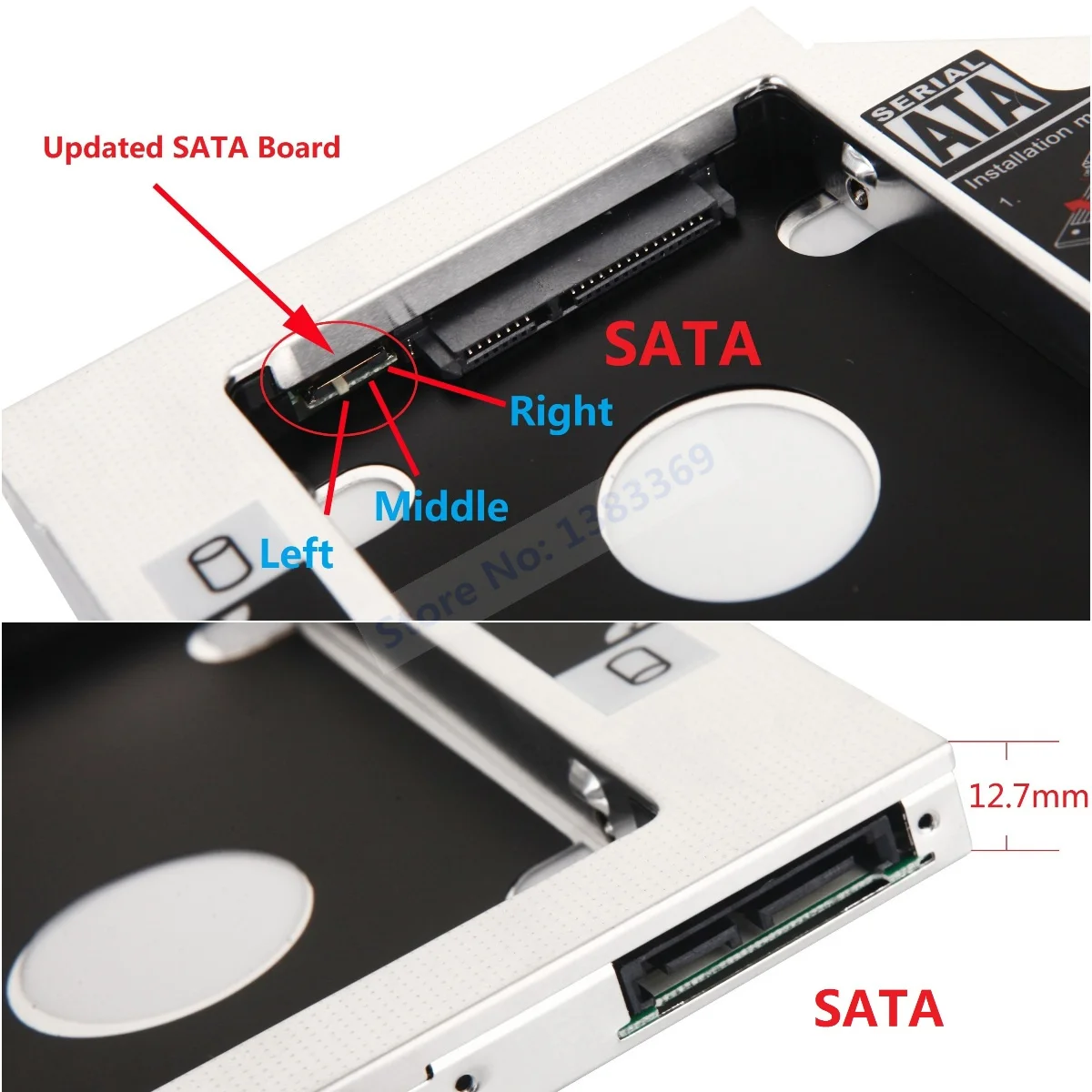 ด้านหน้า2ND อะแดปเตอร์กรอบแคดดี้ออปติคอลสำหรับ HP eliteBook 8460p 8460W 8470p 8470W 8560p 8570P