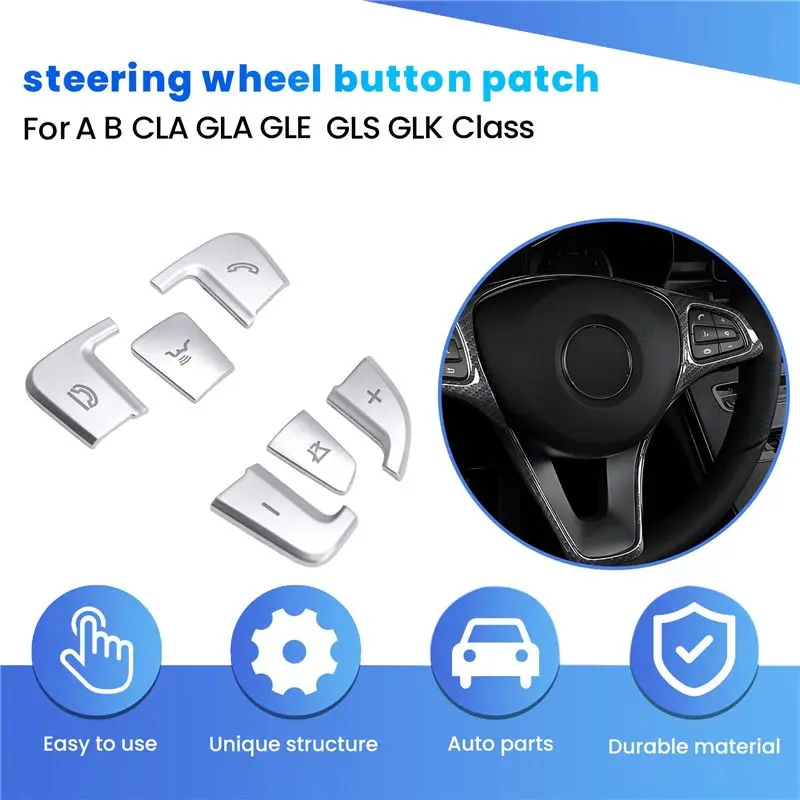 Durable-For C Class GLC GLE GLS GLA CLA CLS Modified Steering Wheel Button Patch Car Accessories