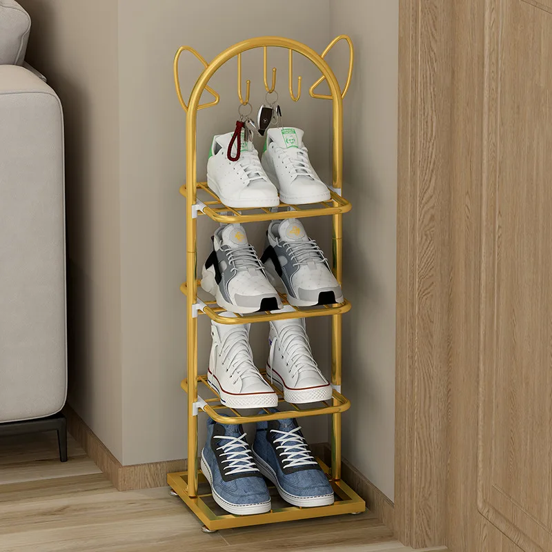 Imagem -02 - Multi-layer Metal Shoe Rack Cat Ear Cabinet High Heels Storage Shoes Organizer Chinelos Casa Sala de Estar Luxo