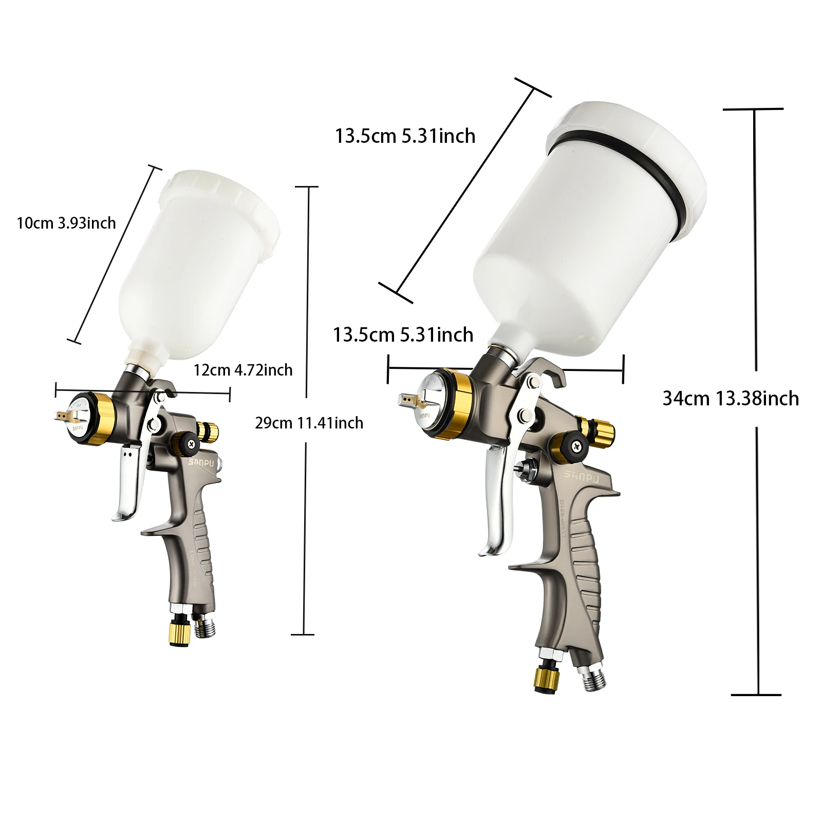 1.3 مللي متر 600 متر HVLP مسدس رش الهواء الهوائي مجموعة أدوات الألومنيوم القابلة للتخصيص فوهة لتطبيق الطلاء OEM تتضمن #2