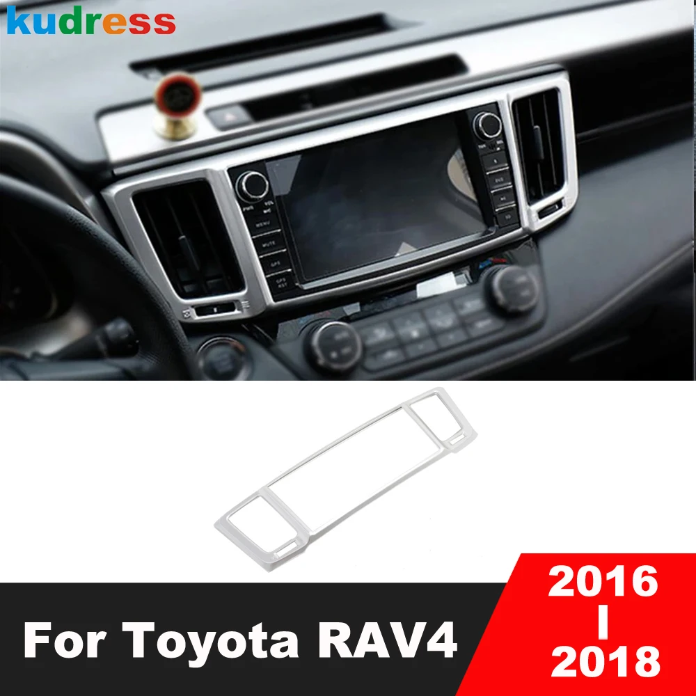 

Передняя центральная выходная крышка кондиционера автомобиля, накладка для Toyota RAV4 RAV 4 2016 2017 2018, матовые внутренние молдинги, аксессуары