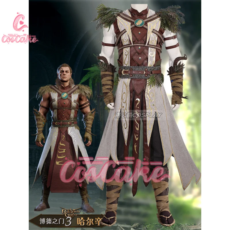 Halsin Baldur Custume Baldur Gate Halsin Cosplay Costume Outlift Top Pants Accessories Full Set Halloween Costumes Custom Size