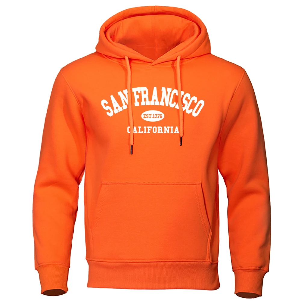 Sanfrancisco Est.1776 캘리포니아 레터 후디, 힙합 패션 스웻셔츠, 느슨한 오버사이즈 운동복, 플리스 따뜻한 남성 후디