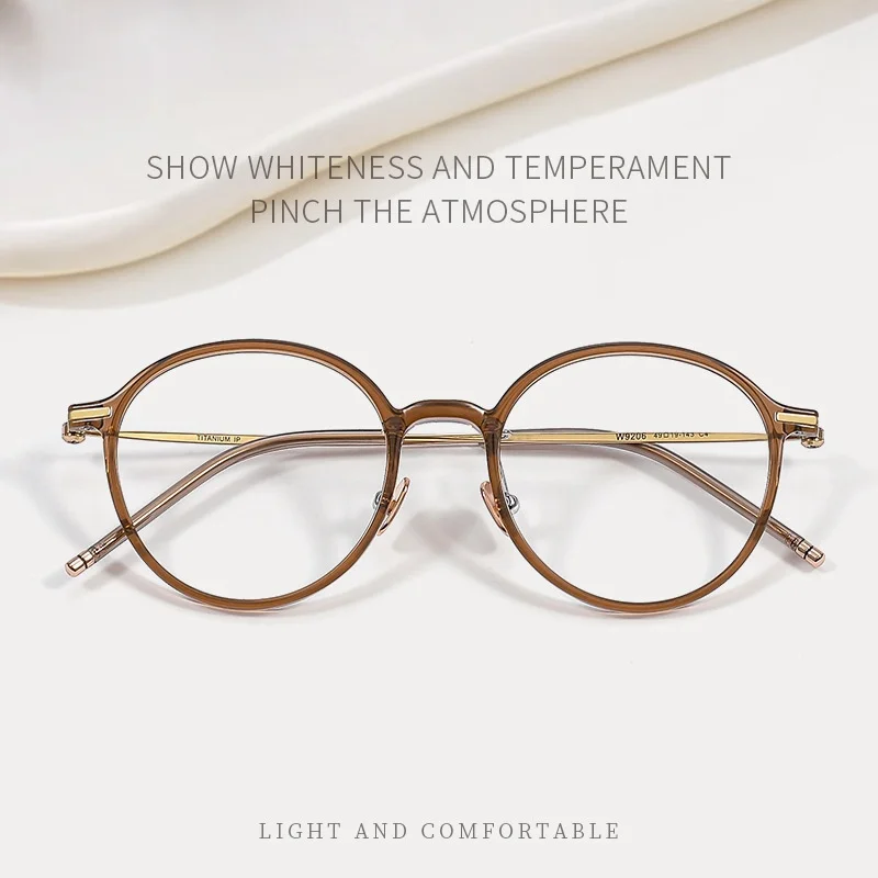 F DRACON Titanium Round Eyeglass Frame, Unisex