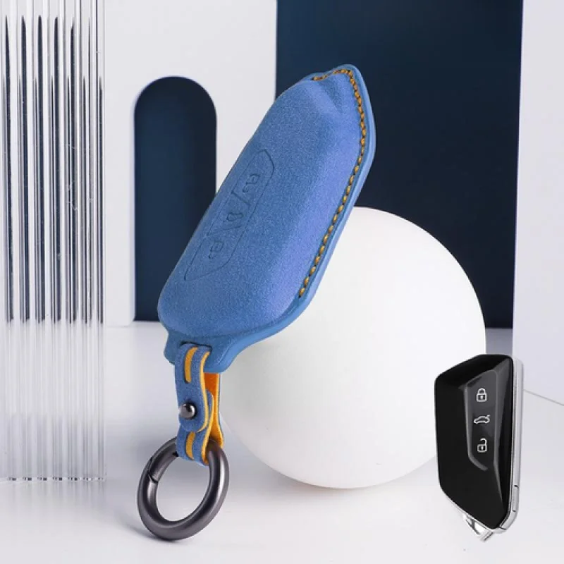 A + جلد الغزال سيارة مفتاح بعيد فوب غطاء لشركة فولكس فاجن جولف 8 MK Teramon ID.3 ID.4 #5