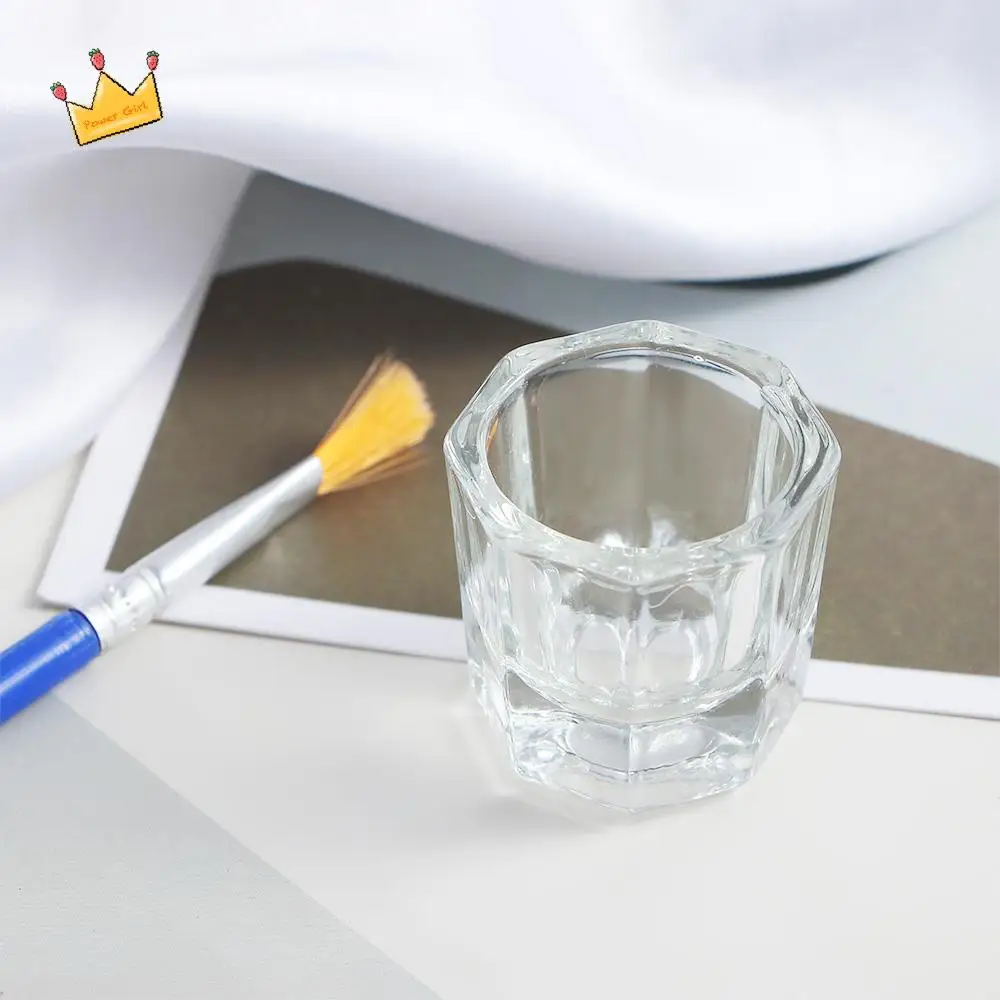 Poudre liquide Assad, récipient en verre, outils de manucure, coupe octogonale, tasse en cristal, 1 pièce