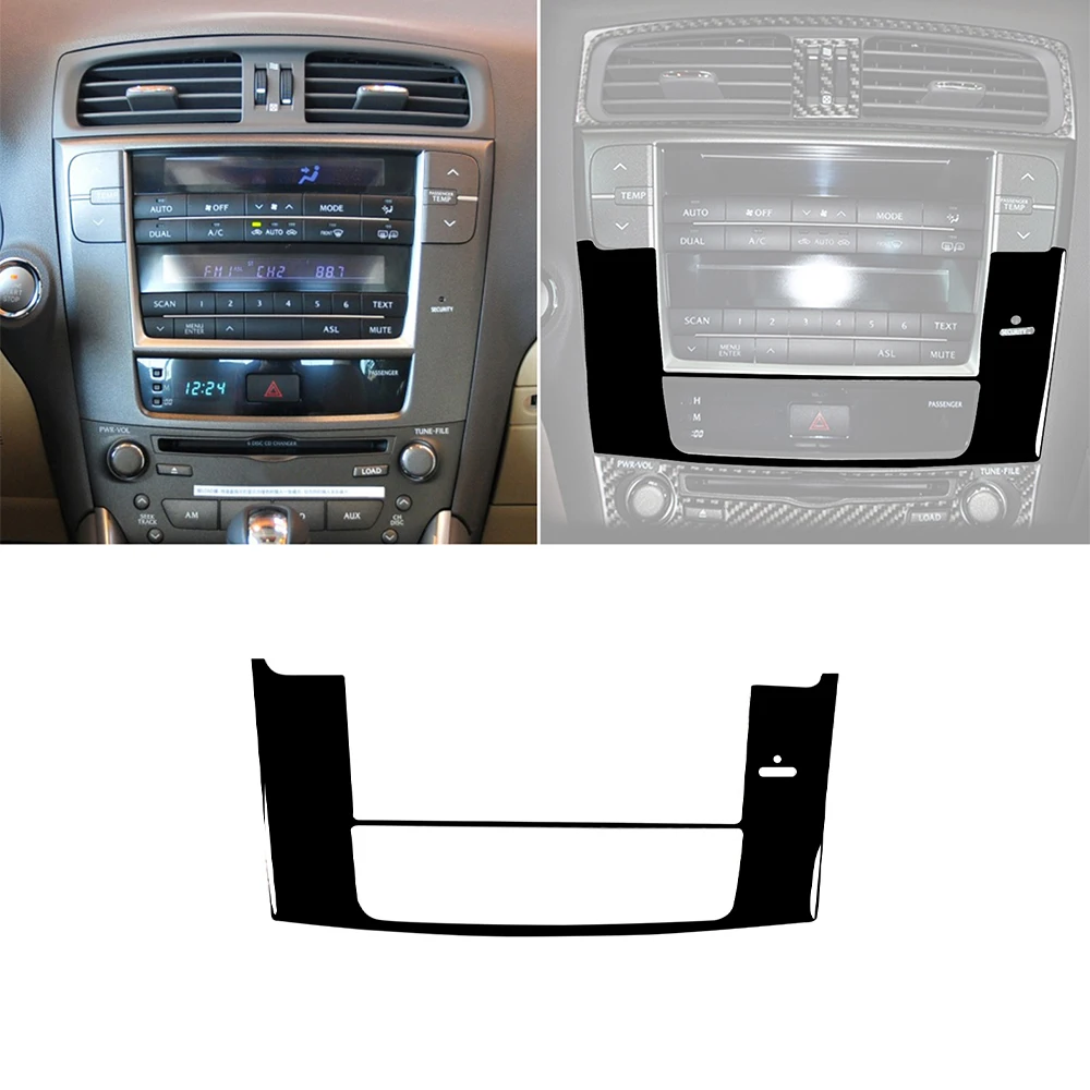 Dashboard Navigation Panel Decoration Cover Sticker Black Car Accessory for IS IS250 300 350C 2006 2007 2008 2009 2010 2011 2012