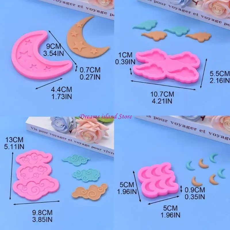 Moldes pastel luna/nube material silicona en forma nube para amante hornear bricolaje HX6C