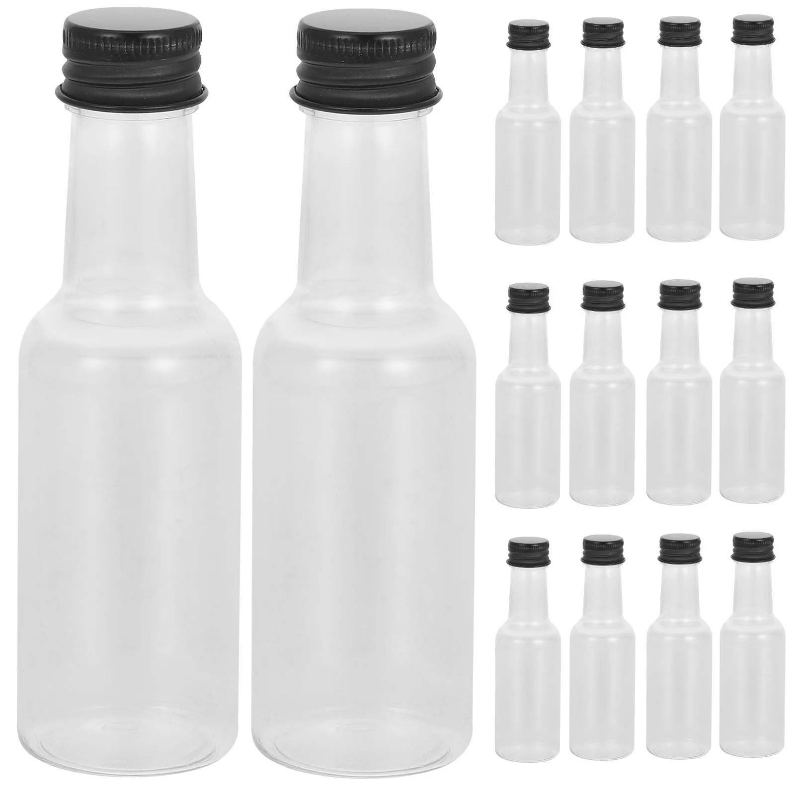 

24Pcs Mini Liquor Bottles Aluminum Cap Small Plastic Bottles Ideal Creative Drinks Storage Travel Beverage Containers