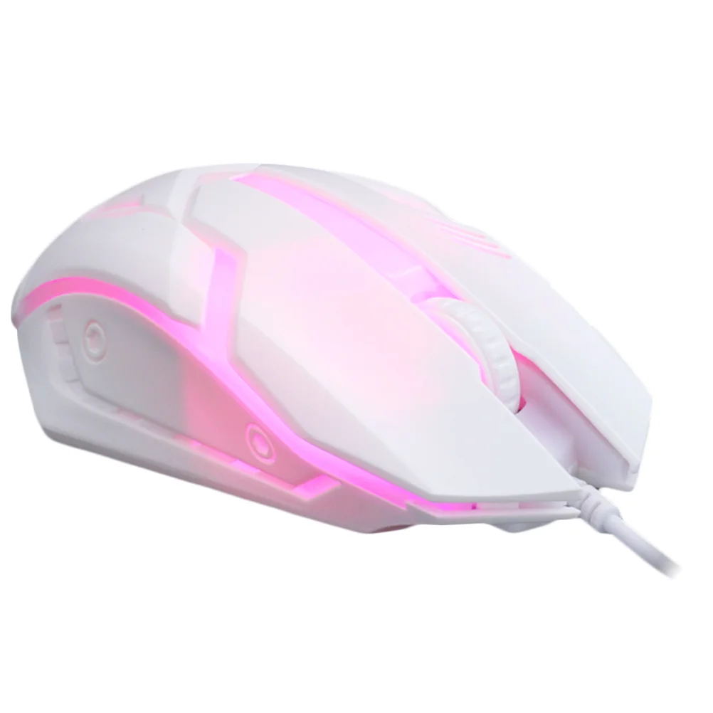 USB Wired White Backlit Gaming Mouse Ergonomic Long-Time Use Accurate Operation Computer Mouse for Home Dorm Laptop