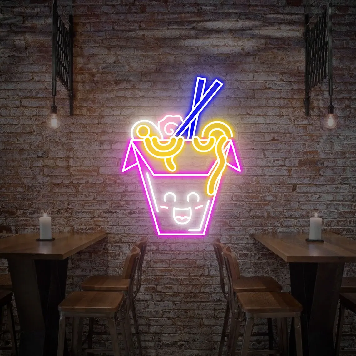 Ramen Noodle Vintage Restaurant Neon Sign, Customized smile face Neon Sign, Japanese Neon Sign,Anime Neon Sign, Handmade Ramen D