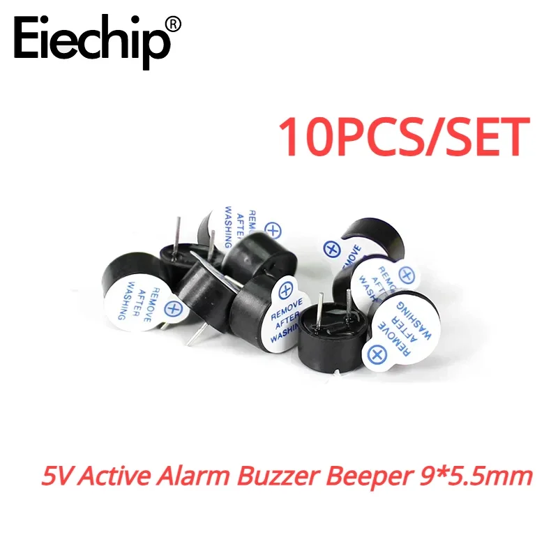 10 Stück 3 V/5 V aktiver Summer-Alarm 9 x 5,5 mm 0955 3 V Mini-Aktiv-Piezo-Summer passend für Arduino-Summer 9 mm * 5,5 mm TMB09A03