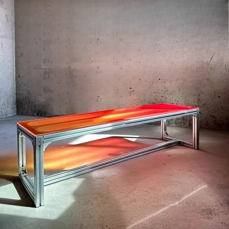 

Aluminum profile ocean plate long stool household living room sofa stool