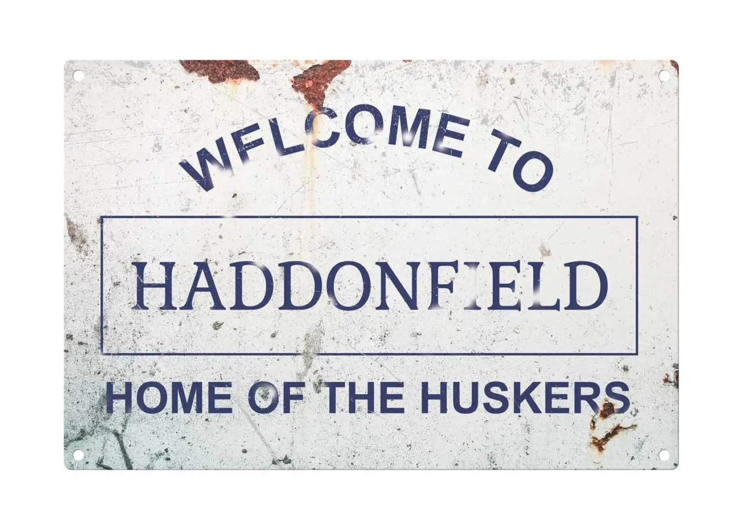 1pc Dark Branches Personalized Halloween Welcome to Haddonfield Metal Sign, Home of The Huskers Funny Sign, Style Metal Sign Tin